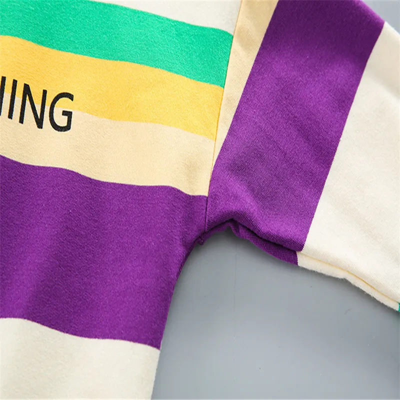 

Children Cotton Baby Boy Spring Autumn Clothes Stripe Jacket Pants 2Pcs/sets Infant Out Kids Fashion Toddler Clothing Tracksuits