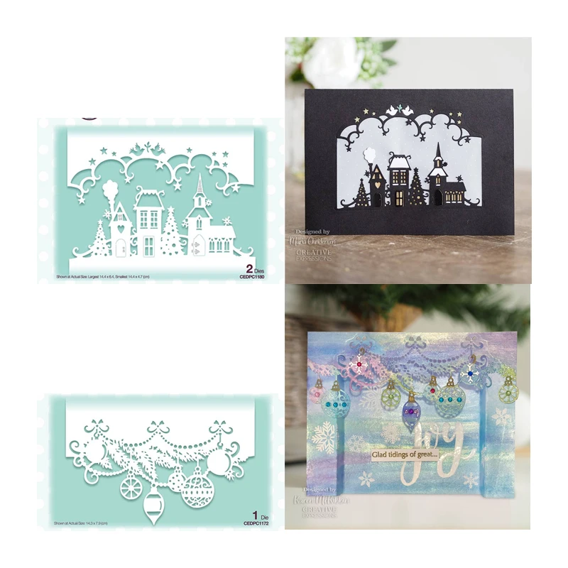 

Christmas Town Cutting Dies Photo Album Scrapbooking Crafts DIY Hollow Cutter Big Dhot Rmbossing Folder Card Making Supplies