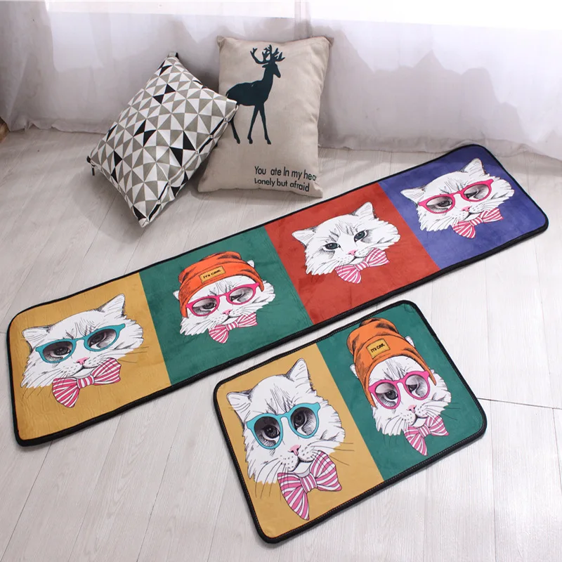 

Kitchen strip carpet bathroom absorbent floor mat home door cute cartoon mat absorbent bedroom mat bathroom mat carpet set