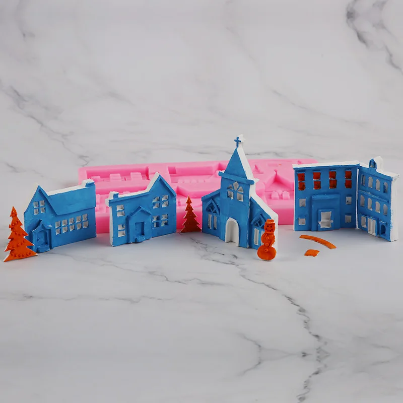 

Силиконовая форма, 3D замок, «сделай сам», маленькая домашняя Цветочная композиция, украшение для дома, гипсовая силиконовая форма для арома...