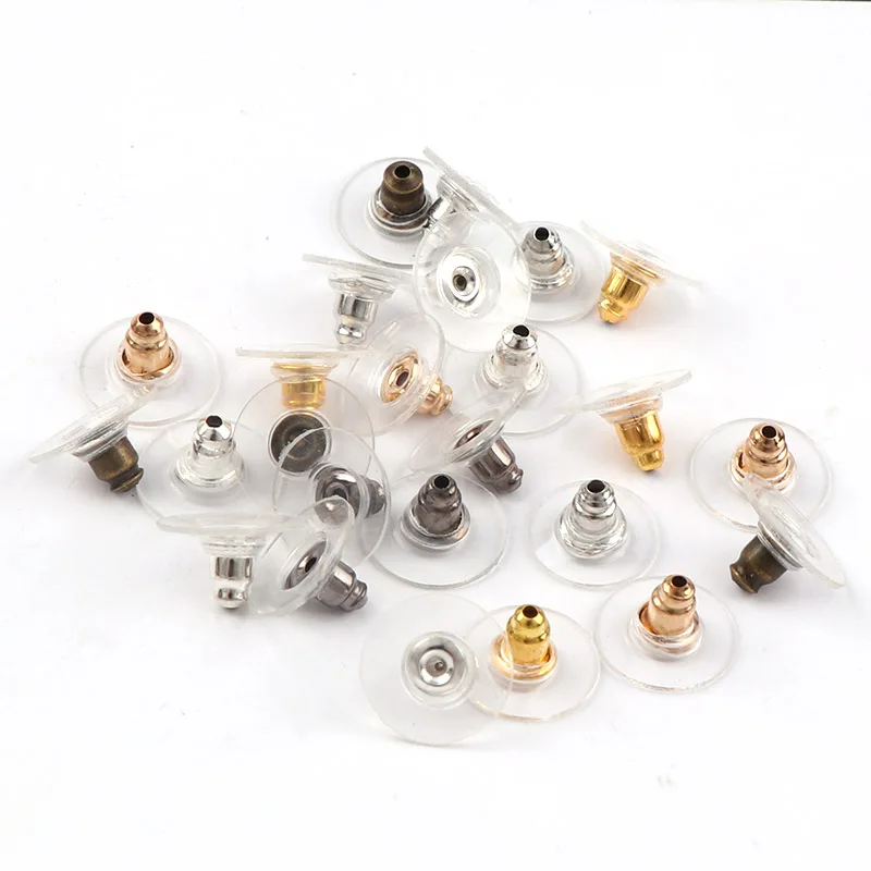 100 шт. 11 мм позолоченные серьги цилиндрические полимерные резиновые аксессуары