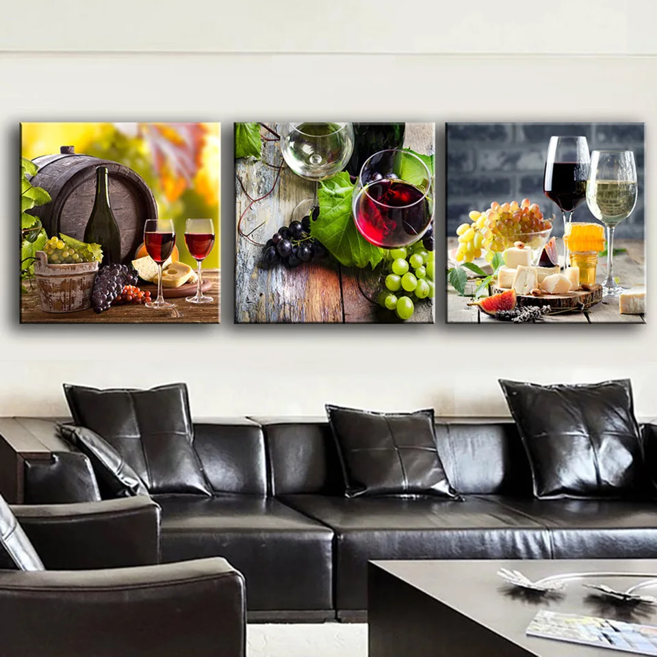 

Home Decoration Spray Painting Printing Wine Home Wall Art Painting Wine cup Picture kitchen hotel restaurant wall decoration