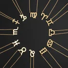 12 знаков зодиака ожерелья с подарочной картой подвеска созвездия Золотые Цепи чокер для женщин модные ювелирные изделия