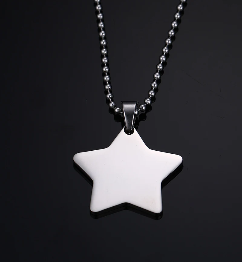 Модная блестящая подвеска в виде пятиконечной звезды из титановой стали 2021
