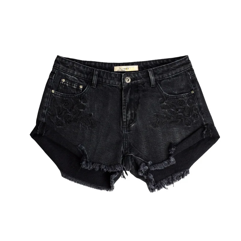 

2020, Spring And Summer New Women'S Pants Denim Shorts Curling Tassel Embroidered Hot