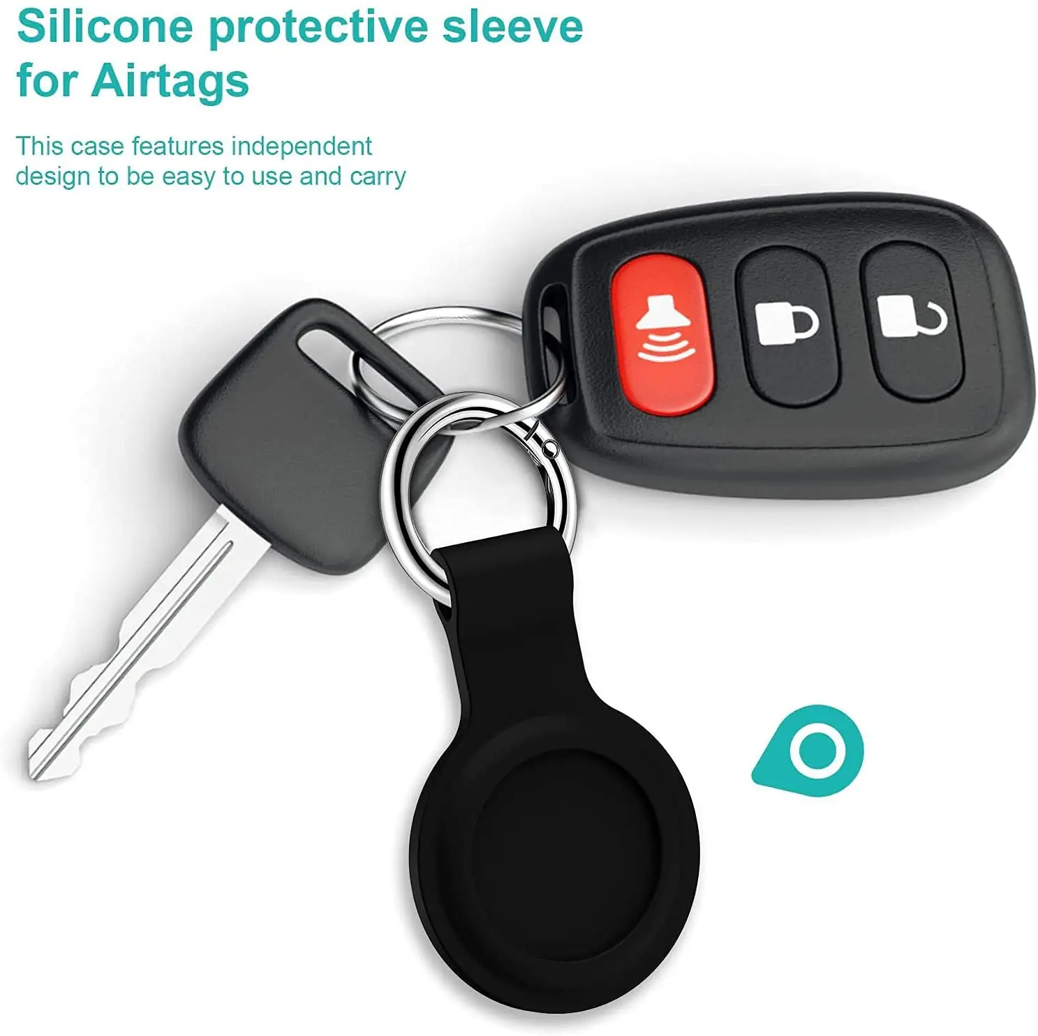 

Silicone Protective Cover For Apple Airtags Tracker Case Anti-Lost Alarm Tag Protector Cover Anti-scratch fall Air tag Keychain