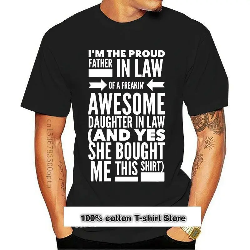 

Camiseta con eslogan para hombre, camisa de manga corta con frase Im The Proud Father In Law, novedad