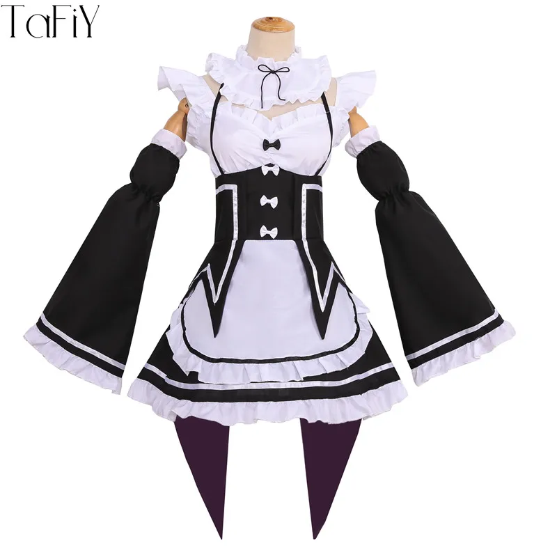 

Tafiy Sexy Lingerie Maid Dress Anime Cosplay Costume Female Headwear Apron Lolita Uniform Woman Mandalorian Japanese Dress