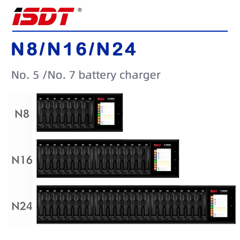 ISDT N8 N16 N24 AA AAA Многоканальная литиевая батарея для быстрой зарядки Ni-MH Ni-Cr Одиночная батарея