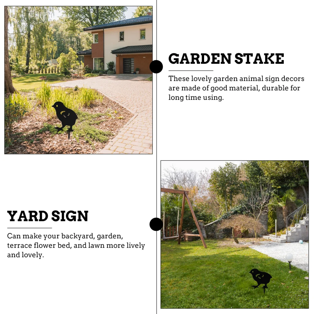 

Chicken Yard Stake Decoration Garden Animal Shape Stake Sign Lawn Decor