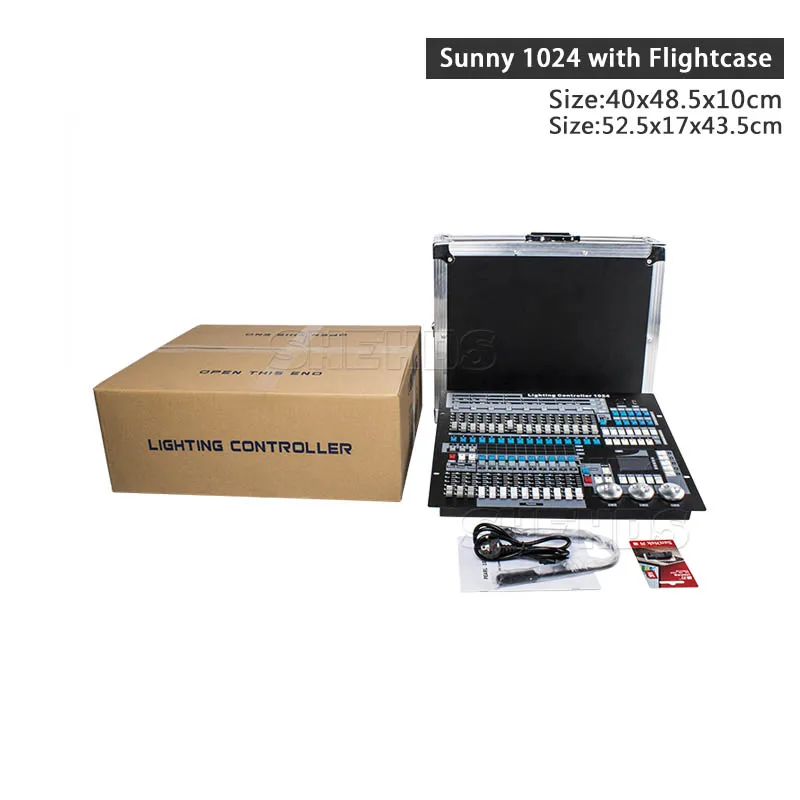 1024 контроллер кейс для полета DMX 512 консоль для движущихся головок Led Par профессиональное освещение сцены DJ свет для дискотеки омывающая точечная - Цвет: Conlose1024 withCase