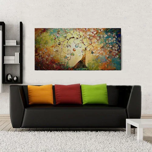 

ORIGINAL Oil Painting Abstract Landscape Tree Hand-Painted On Canvas For Decor