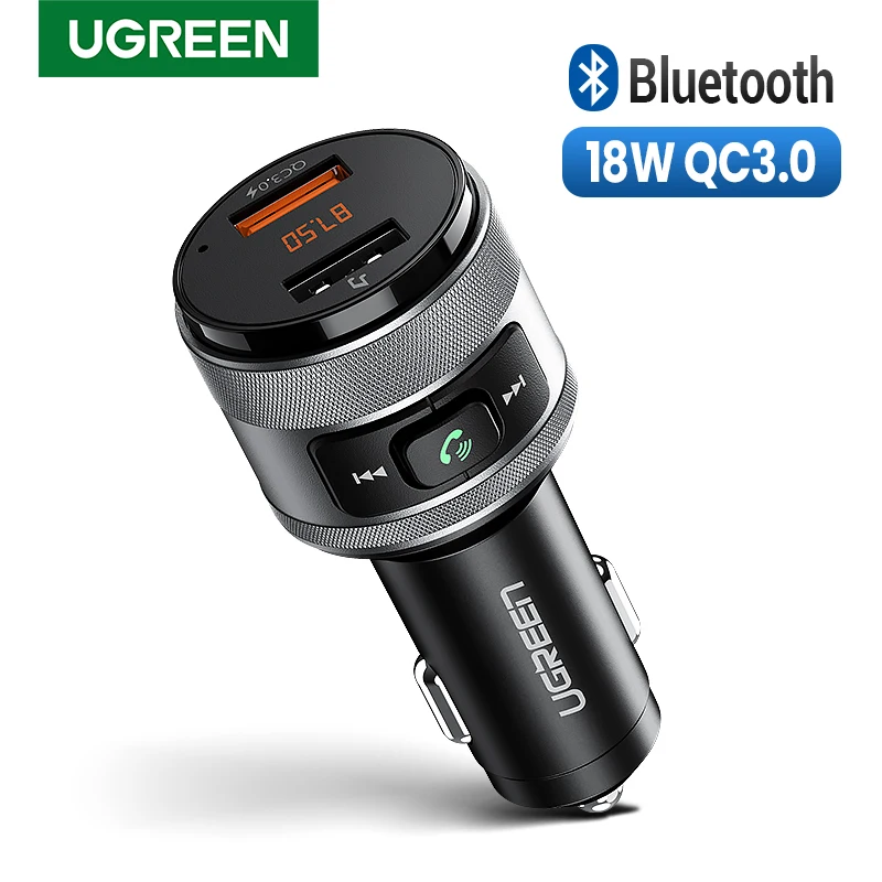 ugreen bluetooth fm transmitter quick 3 0 car charger bluetooth 4 2 wireless radio adapter dual usb fast car charger free global shipping