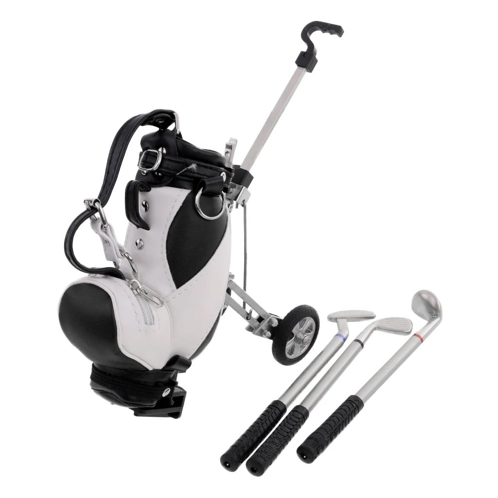 

Desktop Golf Bag, Golf Trolley And Pen Set - Novelty Gift Golf Souvenir