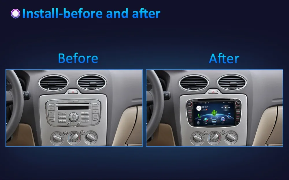 Android 9 gps автомагнитолы 2 Din Автомобильный мультимедийный плеер 7 ''аудио dvd-плеер для Ford/Focus/S-Max/Mondeo 9/Galaxy yc-Max PX6 4G 64G
