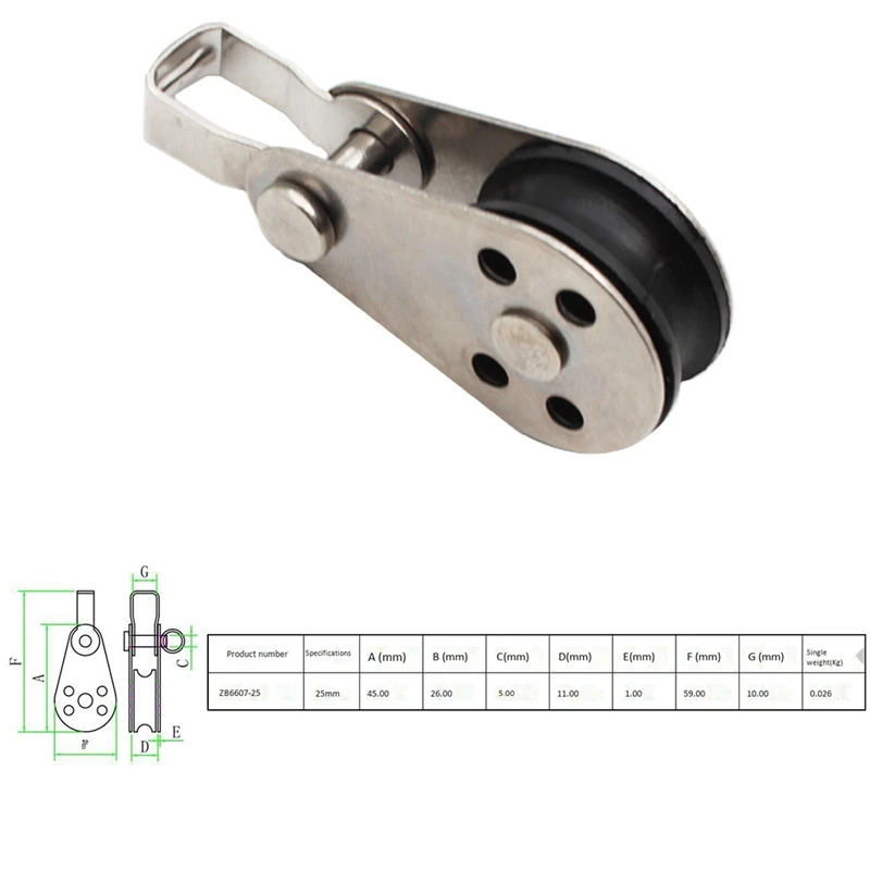 5 шт./компл. шкив из нержавеющей стали 25 мм для троса подвесная