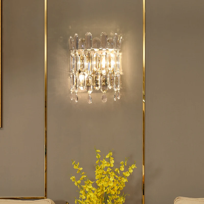 

Современный роскошный хрустальный светодиодный настенный светильник для спальни, гостиной, лофта, коридора, крыльца, настенный светильник, бра, внутреннее освещение, светильник, прикроватная лампа