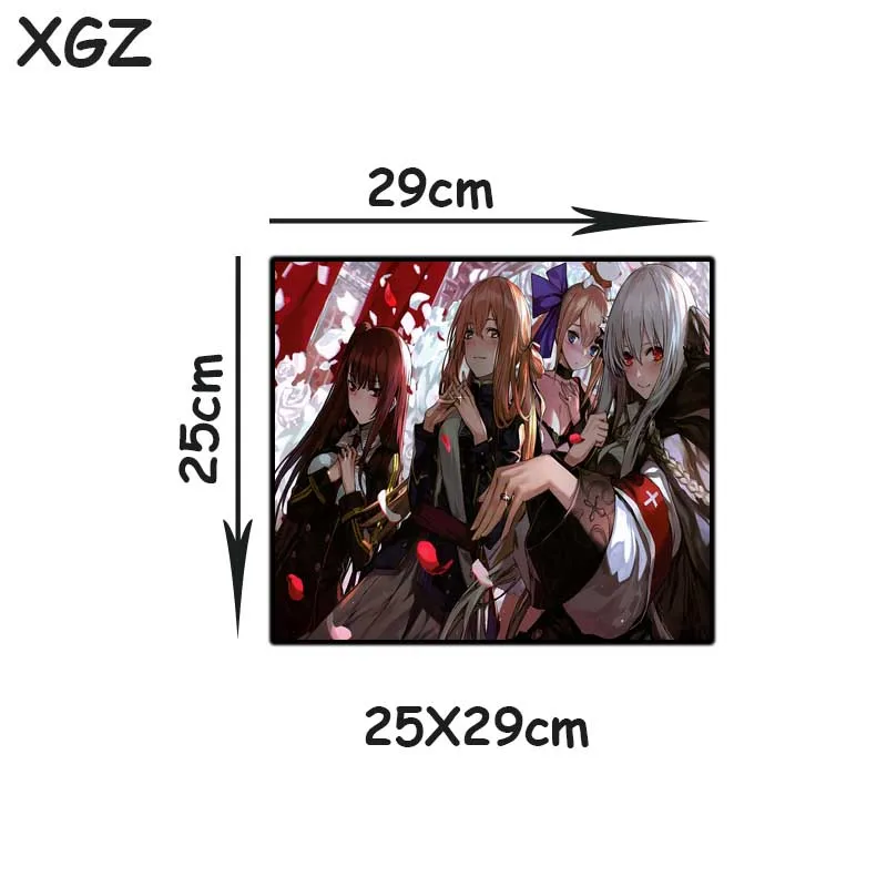 

XGZ Large Anime Game Big Mouse Pad Black Seaming Girl Frontline Sexy Sister Anime Game Office Computer Desk Mat Rubber Non-slip
