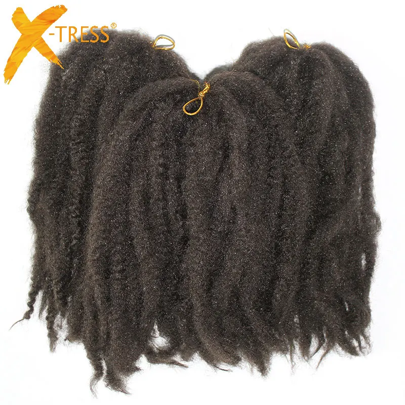 X-TRESS, синтетические косички Marley, вязанные крючком, натуральные, черные, 1B#, красный, розовый цвет, 18 дюймов, мягкие, афро, кудрявые, косички для наращивания волос