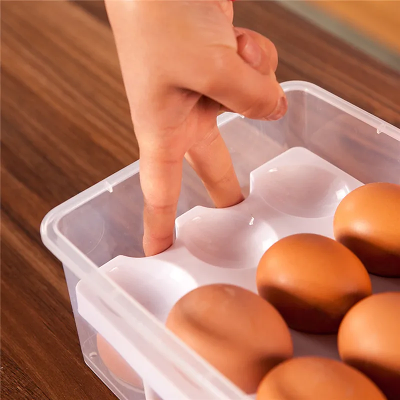 24 Grid Egg Box Food Container Organizer Convenient Storage Boxes Bilayer Basket Crisper Kitchen Refrigerator Tools | Дом и сад