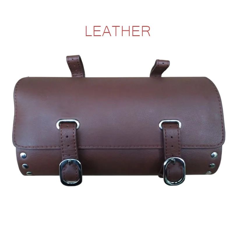 

Vintage style big Real leather handbar name Key PHONE Bicycle storage bag