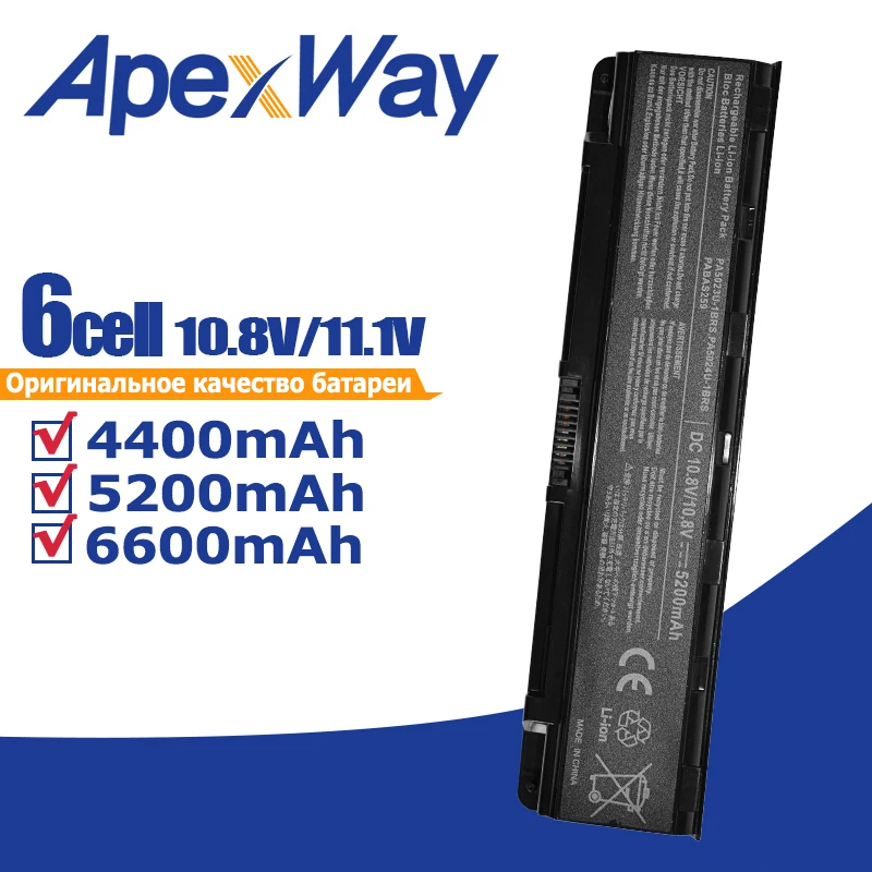 Bateria de Laptop Apexway para Toshiba Satelite L850 C800 C805 C805 C850 C855d C855 C870 L800 L805 L820 L835 L805 L855 L855 Baterias p/ laptop