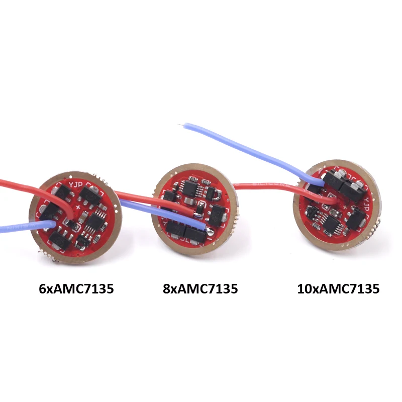 20mm flashlight stepless dimming led driver 6xAMC7135 8x7135 10x7135 3.7v-4.2v XM-L2 U3 T6 XP-L V3 V5 Circuit Board for DIY | Освещение