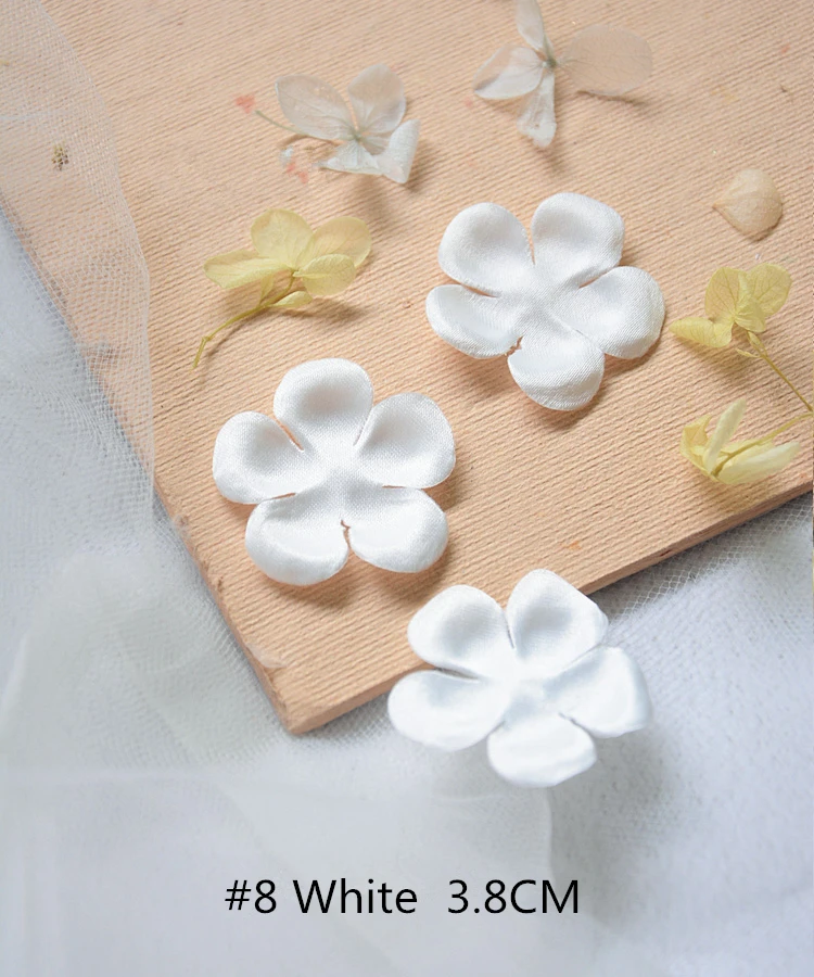 8 white 100 шт Горячие Цветочные Свадебные аксессуары DIY ручной головной убор лепесток материал трехмерный сминающийся цветок RS2612 - Цвет: 8 white