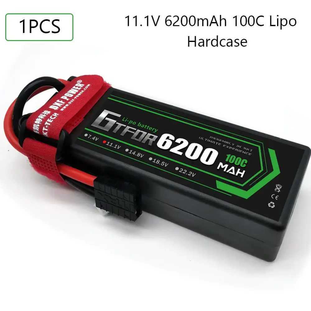 Жесткий чехол GTFDR 6200 мАч 11 1 В 100C 200 3S LiPo RC Battery для радиоуправляемых внедорожников