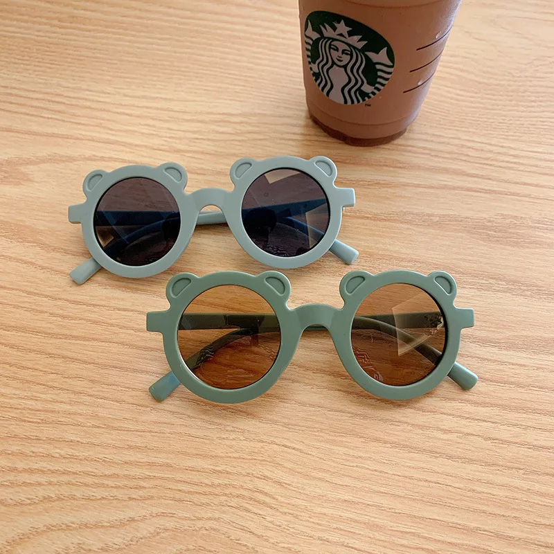 Новые детские солнцезащитные очки в форме мультяшного медведя для девочек и