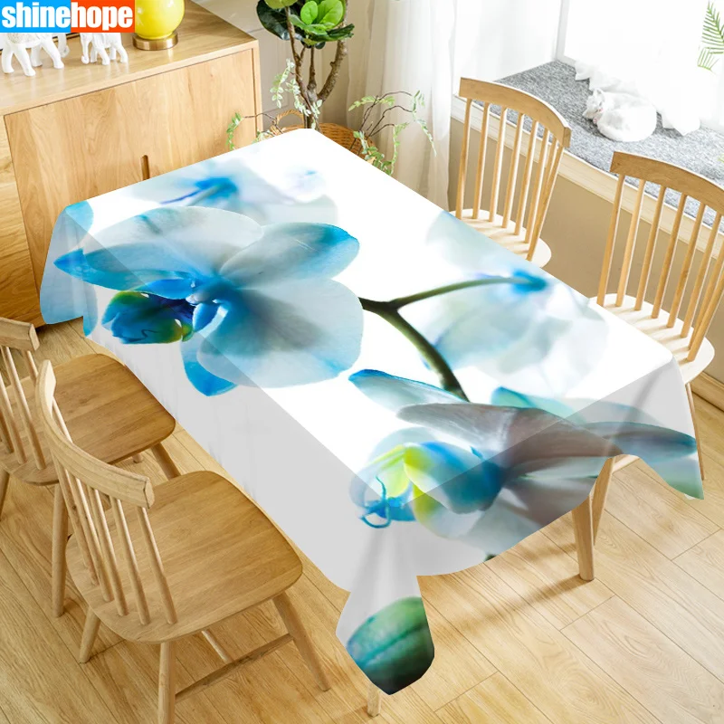 

Orchid Flower Tablecloth Washable Cloth Thicken Oxford Rectangular Table Cloth for Wedding Customizable size 100X140cm/140X200cm