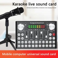 f9 mobile phone microphone live sound card 18 sound headset usb external audio interface sound card with for pc phone
