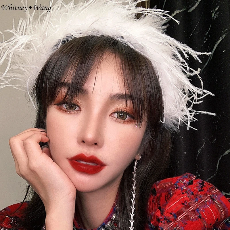 Женский обруч для волос WHITNEY WANG дизайнерский стиль повязка на голову с перьями |