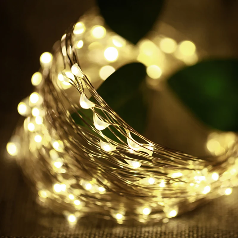Светодиодный водонепроницаемый шнур из медной проволоки для рождественской