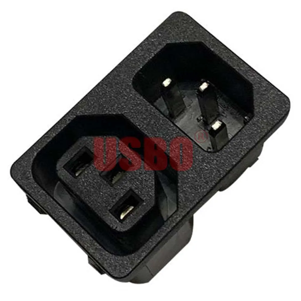 Универсальный черный медный 10А 250В AC Разъем питания IEC320-C13/C14 2 Jack PDU шасси сервер