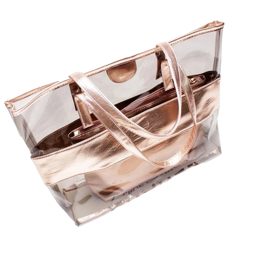 2 шт. модная женская прозрачная пвх Желейная сумка на плечо сумка-тоут Сумочка