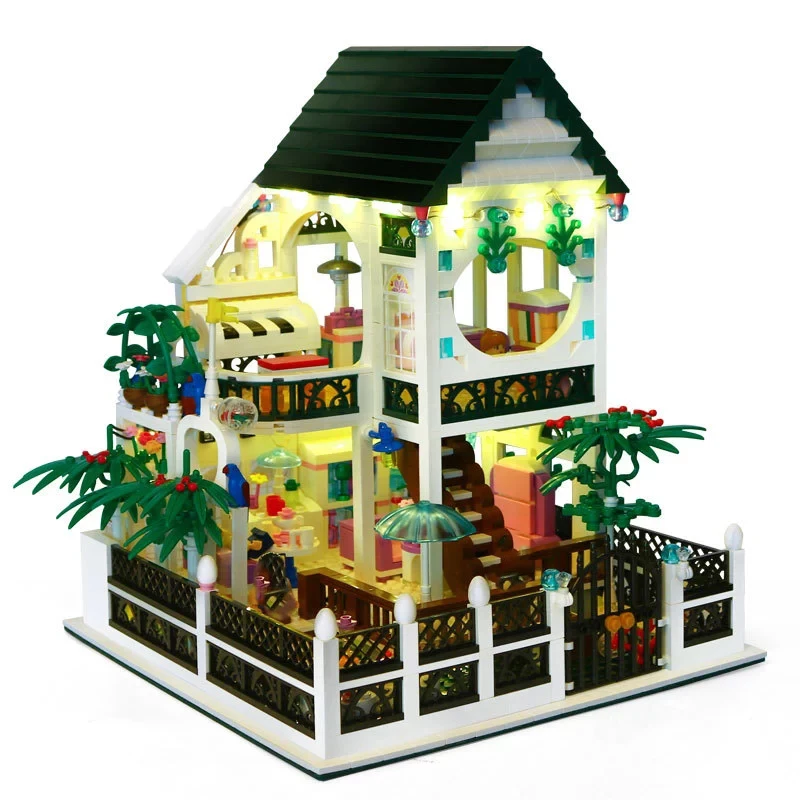 1500 шт. город Архитектура вилла коттедж Набор строительных блоков друзей пляжные