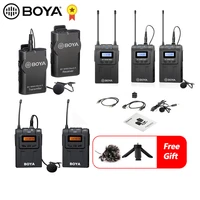 boya by wm8 pro uhf wireless microphone system omni directional lavalier microphone for dv dslr camera smartphone
