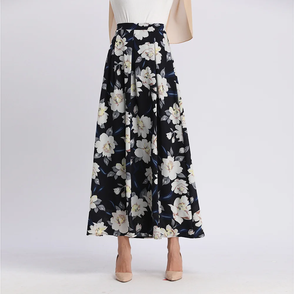 Мусульманская юбка с принтом на Ближнем Востоке Женская Цветочная длинная