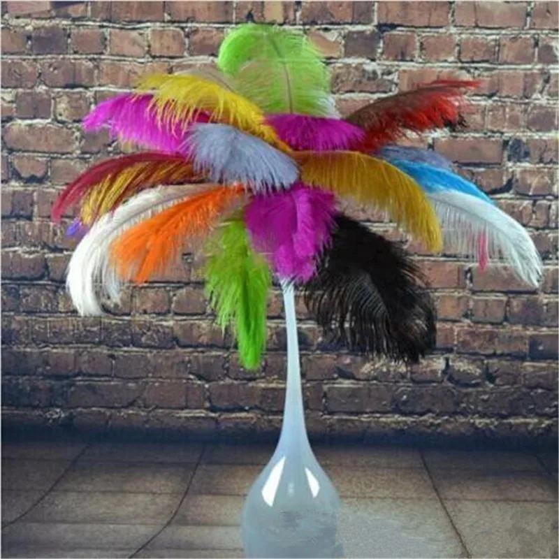 

50 pcs Per lot 45~50cm White Ostrich Feather Plume Craft Supplies Wedding Party Table Centerpieces Decoration