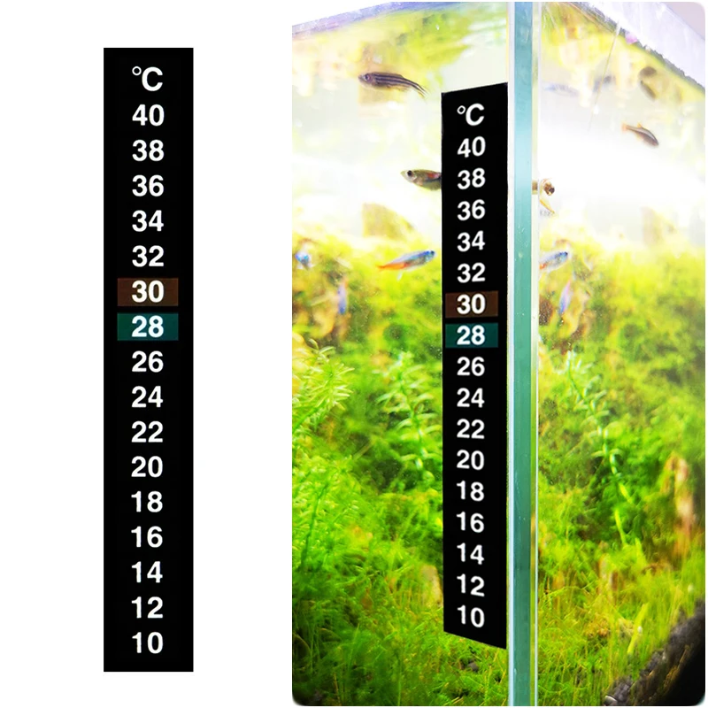 

Aquarium Thermometer Sticker Fish Tank Temperature Sensor Adhesive Strip Measurement Temperature Meter 10℃ to 40℃