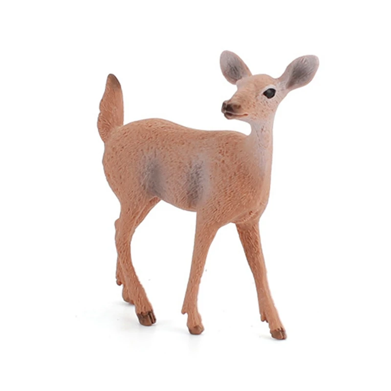 

6Pcs Simulation Wild Animal Model Whitetail Deer Collectible Figurine Action Figures Kids Toys Home Decor