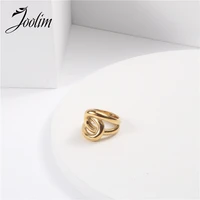 joolim gold plated twist knot stainless steel rings 2020 jewelry