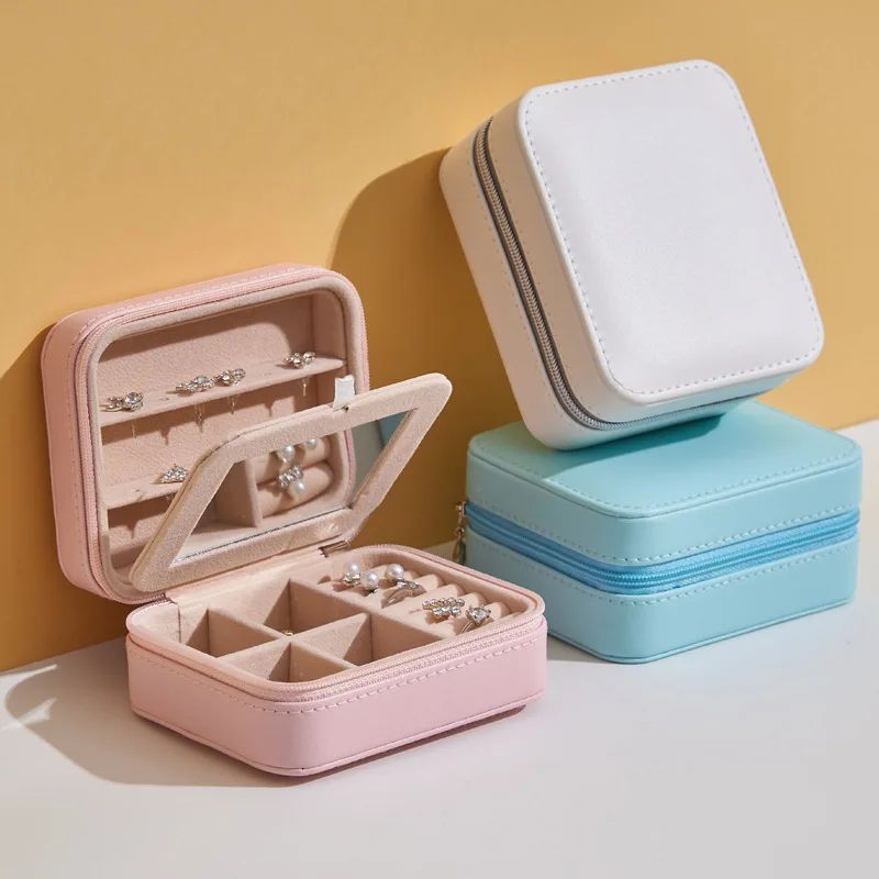 

Дорожная портативная шкатулка для ювелирных изделий, шкатулка для хранения ювелирных изделий, серег, Корейская шкатулка для ювелирных изде...