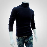 40hotmen autumn winter solid color turtle neck cotton pullover thin bottoming shirt