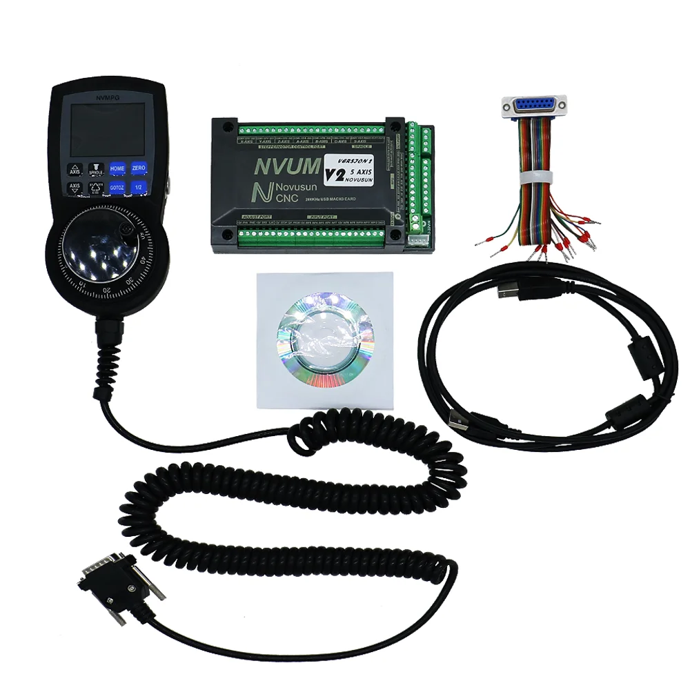 CNC Mach3 NVUM USB/ Ethernet NVEM Breakout Board + NVMPG 6axis Handwheel With LCD Display 6 Axis MPG For DIY Router NEWCARVE | Инструменты