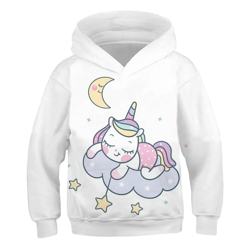 

4-14 Years kids unicorn cartoon hoodie Boy girl anime funny sweatshirt autumn tops hoodies child casual clothes coats polyester