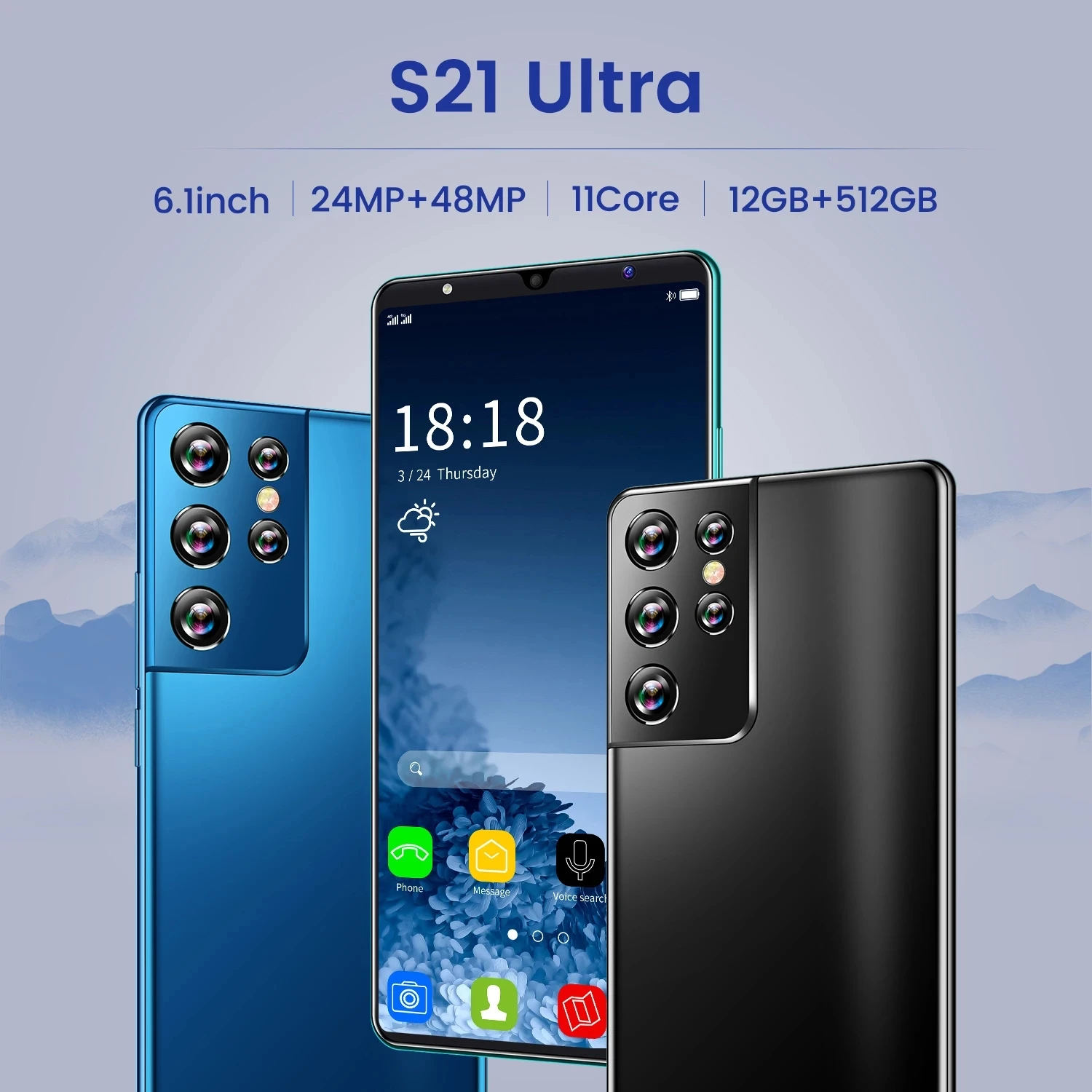 

Global version S21 Ultra mobile phones 16GB 512GB 6.1 inch smartphones Dual SIM telephone 5000mAh cellphones 16+32MP Phones