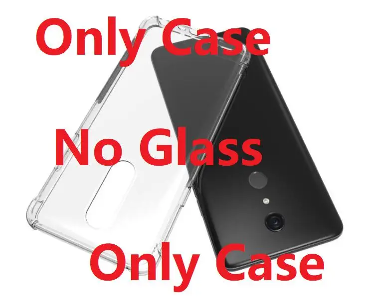 Only Case Для LG G7 подходит прозрачный чехол+ закаленное стекло Мягкий ТПУ гелевый защитный чехол для телефона LG Q9 силиконовый чехол - Цвет: Only Case