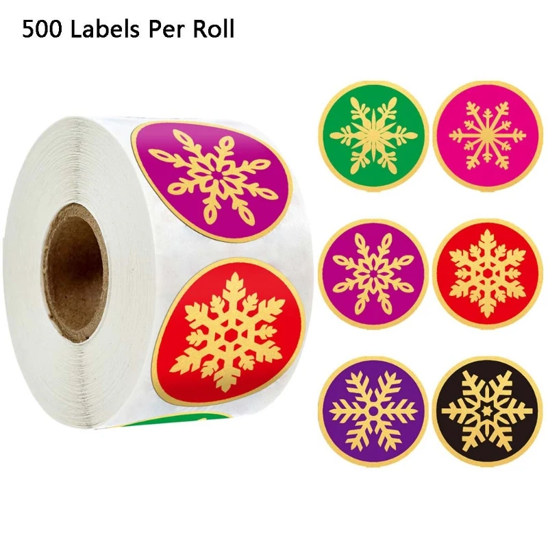 

500pcs Gold Foil Merry Christmas Stickers Seal Labels For Cards Stamp Envelopes Invitations Gift Package Scrapbooking Decor